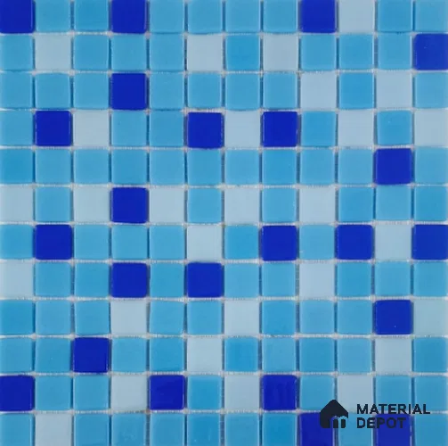 Mosaic Floor & Wall Tile TL 10636 | 317.6 x 317.6 mm (Chip Size 25x25 mm) Glossy Finish Glass Tile - 5 mm | Suitable For Outdoor, Swimming Pool Area