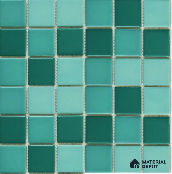 Mosaic Floor & Wall Tile TL 10619 C | 303 X 303 mm (Chip Size 73x73 mm) Glossy Finish Porcelain Tile - 6 mm | Suitable For Outdoor, Swimming Pool Area