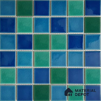 Mosaic Floor & Wall Tile TL 10720 B | 303 X 303 mm (Chip Size 73x73 mm) Glossy Finish Porcelain Tile - 6 mm | Suitable For Outdoor, Swimming Pool Area