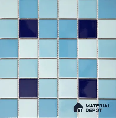 Mosaic Floor & Wall Tile TL 10717 C | 303 X 303 mm (Chip Size 48x48 mm) Glossy Finish Porcelain Tile - 6 mm | Suitable For Outdoor, Swimming Pool Area