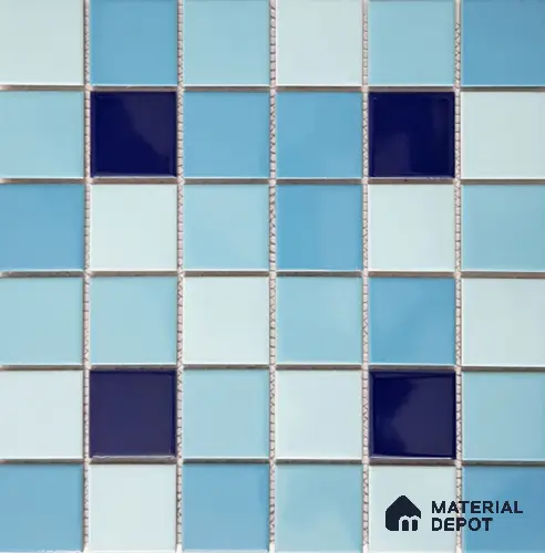 Mosaic Floor & Wall Tile TL 10717 | 303 X 303 mm (Chip Size 98x98 mm) Glossy Finish Porcelain Tile - 8 mm | Suitable For Outdoor, Swimming Pool Area