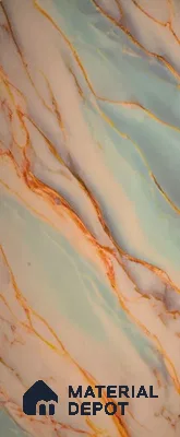 Multi Colour Marble Look Alabaster Sheet/Panel 8 ft x 4 ft - 6 mm | PN 05873 (MN 939) | Suitable for Pooja Room, Feature Wall, Ceiling & Reception | Width is Subjected to 5% Variation