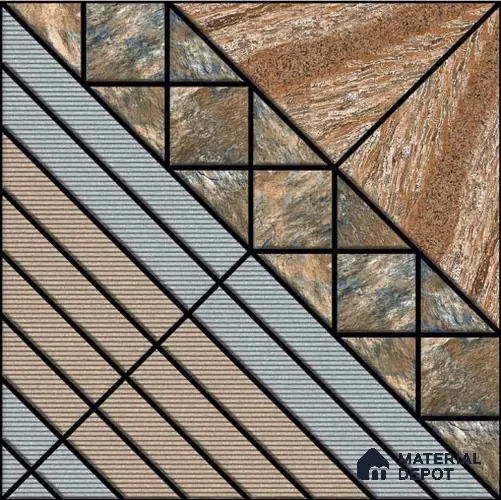 Stone Look  Tile TL 09663 12x12 inch Matte Finish Vitrified Tile - 9 mm | Please Expect a Slight Variation of Pattern