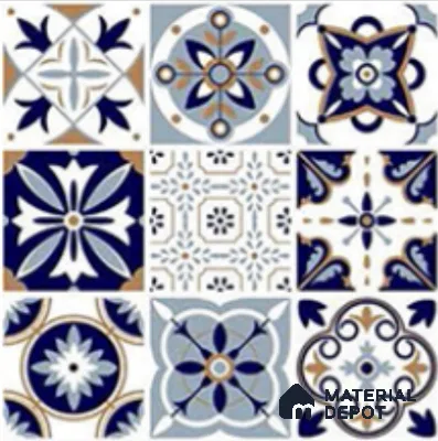 Moroccan Look  Tile TL 09688 16x16 inch Matte Finish Vitrified Tile - 12 mm | Pattern Alignment May Vary | 2-3 mm Spacer is Mandatory