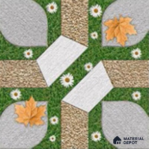 Patterned Look Tile TL 09680 16x16 inch Matte Finish Vitrified Tile - 12 mm | Pattern Alignment May Vary | 2-3 mm Spacer is Mandatory