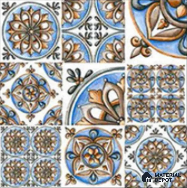 Moroccan Look Tile TL 09687 16x16 inch Matte Finish Vitrified Tile - 12 mm | Pattern Alignment May Vary | 2-3 mm Spacer is Mandatory