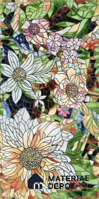 Tropical Florals Wall Tile TL 12191 Colorav Arte 4 ft x 2 ft Matte Finish  Vitrified Tile - 9 mm | Suitable for Bathroom, Accent/Feature Wall, Dining Area