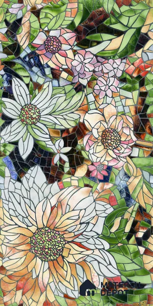 Tropical Florals Wall Tile TL 12191 Colorav Arte 4 ft x 2 ft Matte Finish  Vitrified Tile - 9 mm | Suitable for Bathroom, Accent/Feature Wall, Dining Area