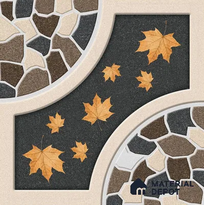TL 08747 Multi Colour 1.31 ft x 1.31 ft Matte Finish Vitrified Floor Tile - 11 mm | Pattern Alignment May Vary | 2-3 mm Spacer is Mandatory