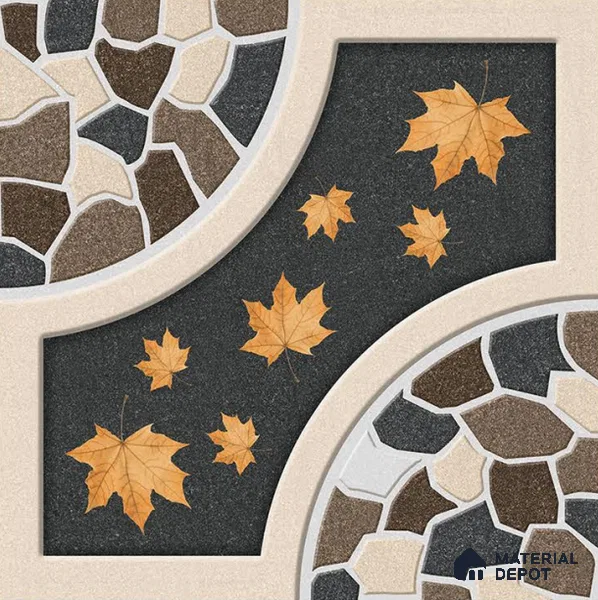 TL 08747 Multi Colour 1.31 ft x 1.31 ft Matte Finish Vitrified Floor Tile - 11 mm | Pattern Alignment May Vary | 2-3 mm Spacer is Mandatory