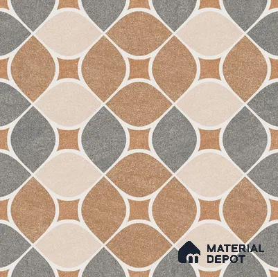 TL 08751 Multi Colour 1.31 ft x 1.31 ft Matte Finish Vitrified Floor Tile - 11 mm | Pattern Alignment May Vary | 2-3 mm Spacer is Mandatory