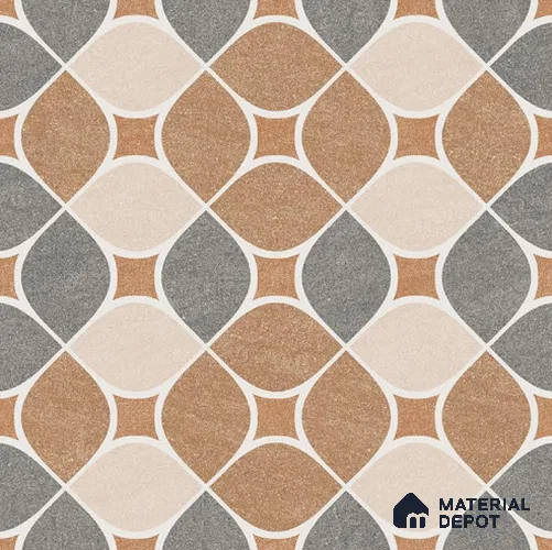 TL 08751 Multi Colour 1.31 ft x 1.31 ft Matte Finish Vitrified Floor Tile - 11 mm | Pattern Alignment May Vary | 2-3 mm Spacer is Mandatory