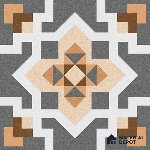 TL 08679 Multi Colour 1.31 ft x 1.31 ft Matte Finish Vitrified Floor Tile - 11 mm | Pattern Alignment May Vary | 2-3 mm Spacer is Mandatory