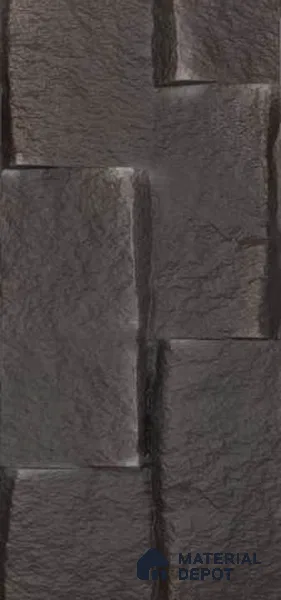 Black PU Stone Panel 4 ft x 1.5 ft Greek Stone Series | PN 06154 BZ Forge Rock Exterior Grade PU Stone Panel | Thickness Varies from 75 mm - 85 mm | Width is Subjected to 5% Variation