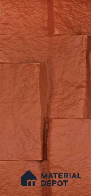 Pumpkin Orange PU Stone Panel 8 ft x 1.5 ft Greek Stone Series | PN 06154 CJ Canyon Clay Exterior Grade PU Stone Panel | Thickness Varies from 75 mm - 85 mm | Width is Subjected to 5% Variation