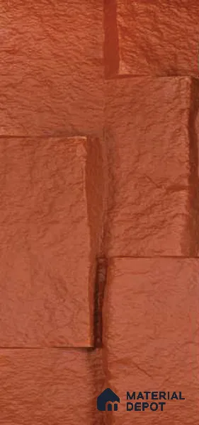 Pumpkin Orange PU Stone Panel 8 ft x 1.5 ft Greek Stone Series | PN 06154 CJ Canyon Clay Exterior Grade PU Stone Panel | Thickness Varies from 75 mm - 85 mm | Width is Subjected to 5% Variation