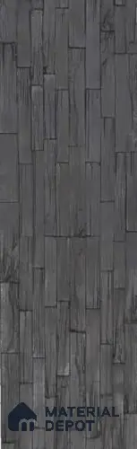 Black PU Stone Panel 3.8 ft x 1 ft Mosaic Strips Series | PN 05864 AN Forge Rock Interior Grade PU Stone Panel | Thickness Varies from 25 mm - 30 mm | Width is Subjected to 5% Variation