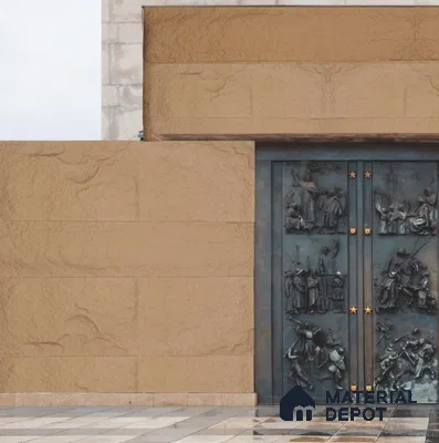 Beige PU Stone Panel 4 ft x 2 ft Madrid Stone Series | PN 06154 Q Earth Stone Exterior Grade PU Stone Panel | Thickness Varies from 25 mm - 35 mm | Width is Subjected to 5% Variation