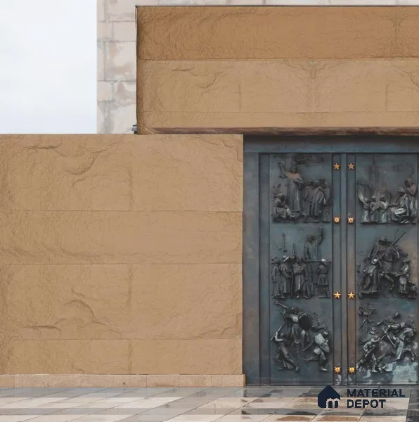 Beige PU Stone Panel 4 ft x 2 ft Madrid Stone Series | PN 06154 Q Earth Stone Exterior Grade PU Stone Panel | Thickness Varies from 25 mm - 35 mm | Width is Subjected to 5% Variation