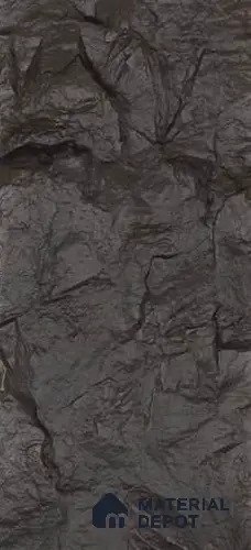 Charcoal Black PU Stone Panel 8 ft x 2 ft Turkey Stone Series | PN 06154 BS Forge Rock Exterior Grade PU Stone Panel | Thickness Varies from 75 mm - 85 mm | Width is Subjected to 5% Variation