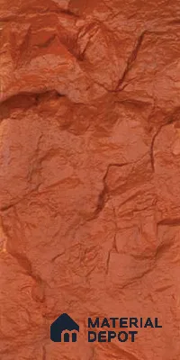 Pumpkin Orange Turkey Stone PU Stone Panel 8 ft x 2 ft Turkey Stone Series | PN 06154 BO Canyon Clay Exterior Grade PU Stone Panel | Thickness Varies from 75 mm - 85 mm | Width is Subjected to 5% Variation