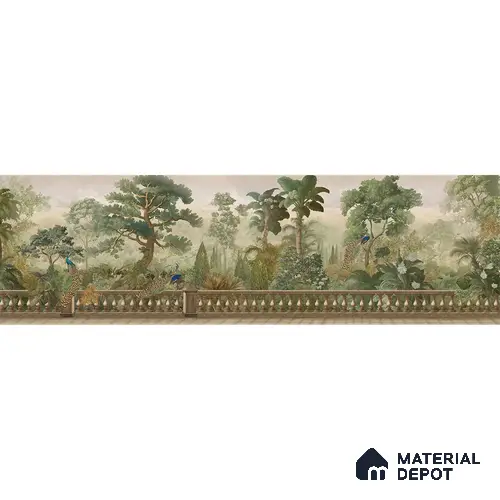 Peacock Garden, Jungle Theme Sandstone Wallpaper for Walls (Customized Size Wallpaper)