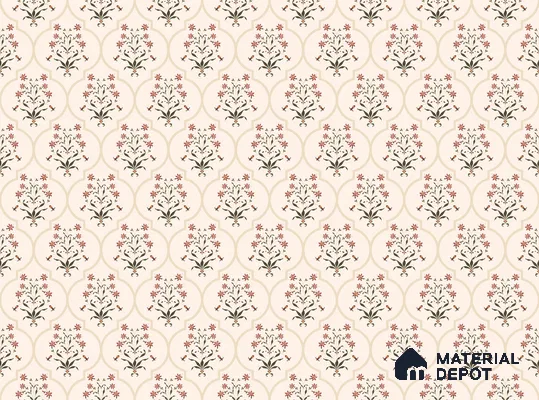 Petal Craft Geometry Wallpaper of Hand-Drawn Colorful Flowers for Fabric Art | WP 05273 B Non Woven | 150 GSM WP01MTF Paper | (MOQ = 30 Sq. Ft.)