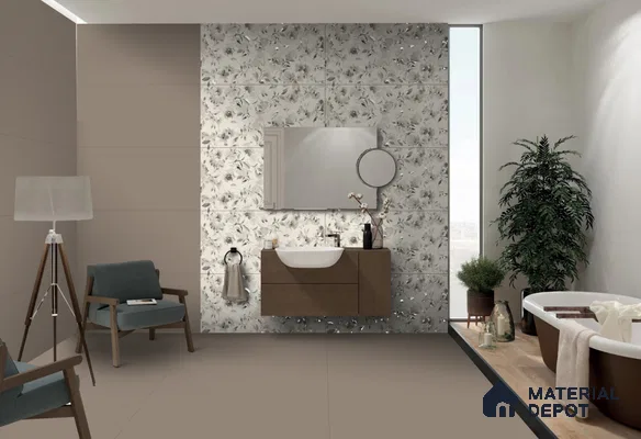 TL 11405 B Highlighter 1 Cream Carving Matte Finish 4 ft x 2 ft Glaze Vitrified Tile - 9 mm | Suitable for Bathroom, Accent/Feature Wall, Foyer