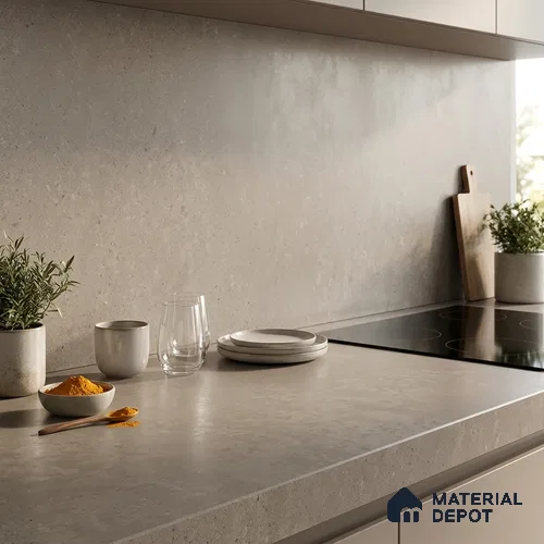 Plain Counter Top Slab TL 10613 Monotone Clay 8 ft x 2.6 ft Full Body Vitrified Matte Finish - 15 mm | Suitable For Counter Top, Dining Table Top & Window Frame