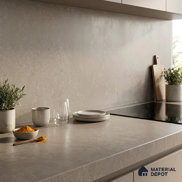 Plain Counter Top Slab TL 10613 Monotone Clay 8 ft x 2.6 ft Full Body Vitrified Matte Finish - 15 mm | Suitable For Counter Top, Dining Table Top & Window Frame