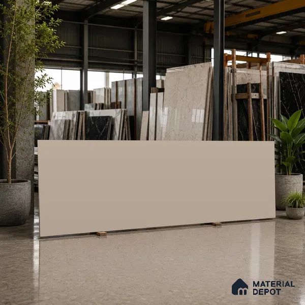 Plain Counter Top Slab TL 10613 Monotone Clay 8 ft x 2.6 ft Full Body Vitrified Matte Finish - 15 mm | Suitable For Counter Top, Dining Table Top & Window Frame