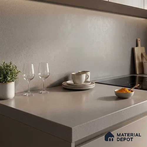 Plain Look Counter Top Slab TL 06025 Epic Graphite 8 ft x 2.6 ft mm Full Body Vitrified Matte Finish - 15 mm | Suitable For Counter Top, Dining Table Top & Window Frame