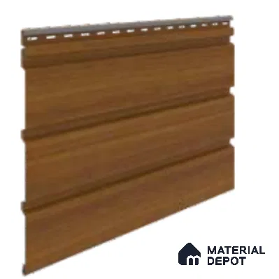 Brown Wooden 3 Flute Louver PN 06466 (Danish Teak) 13 ft x 14 inch PVC Panel - 1 mm | Suitable for Feature Wall, TV Unit & Living Room | Width is Subjected to 5% Variation