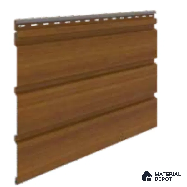 Brown Wooden 3 Flute Louver PN 06466 (Danish Teak) 13 ft x 14 inch PVC Panel - 1 mm | Suitable for Feature Wall, TV Unit & Living Room | Width is Subjected to 5% Variation