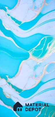 Blue Marble Look UPVC High Gloss Finish UV Marble Polygranite Sheets 8 ft x 4 ft | PG 00085 - 3 mm