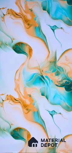 Multi Colour Marble Look UPVC High Gloss Finish UV Marble Polygranite Sheets 8 ft x 4 ft | PG 00086 - 3 mm