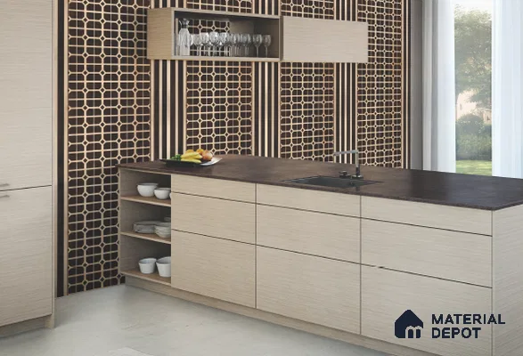 Brown Patterned Look Charcoal Decorative Wall Panel PN 05636 8 ft x 1 ft - 7 mm | Suitable for Feature Wall, TV Unit & Living Room | Width is Subjected to 5% Variation