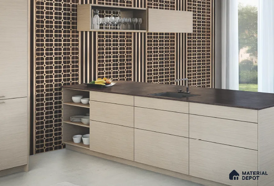 Brown Patterned Look Charcoal Decorative Wall Panel PN 05636 8 ft x 1 ft - 7 mm | Suitable for Feature Wall, TV Unit & Living Room | Width is Subjected to 5% Variation