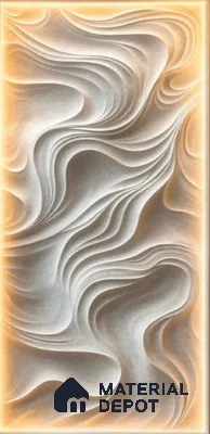 Duco Paintable Sculpted Wave 8 ft x 4 ft CNC Made HDHMR Panel - 25 mm
