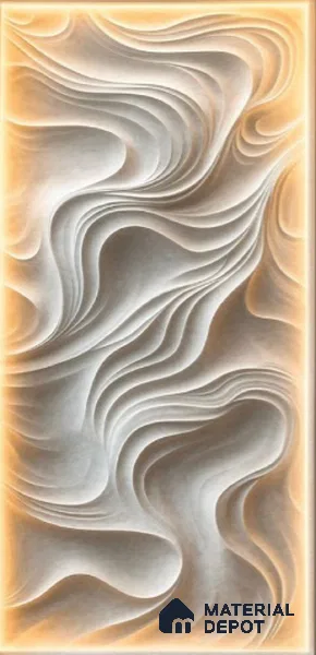 Duco Paintable Sculpted Wave 8 ft x 4 ft CNC Made HDHMR Panel - 25 mm