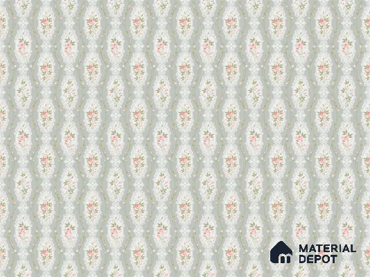 Seamless Elegance of Roses and Lace Borders Wallpaper in Timeless Floral Design | WP 05263 B Non Woven | 150 GSM WP01MTF Paper | (MOQ = 30 Sq. Ft.)