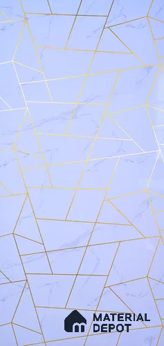 White Marble Look UPVC High Gloss Finish UV Marble Polygranite Sheets 8 ft x 4 ft | PG 00088 - 3 mm