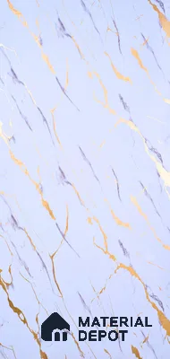White Marble Look UPVC High Gloss Finish UV Marble Polygranite Sheets 8 ft x 4 ft | PG 00089 - 3 mm