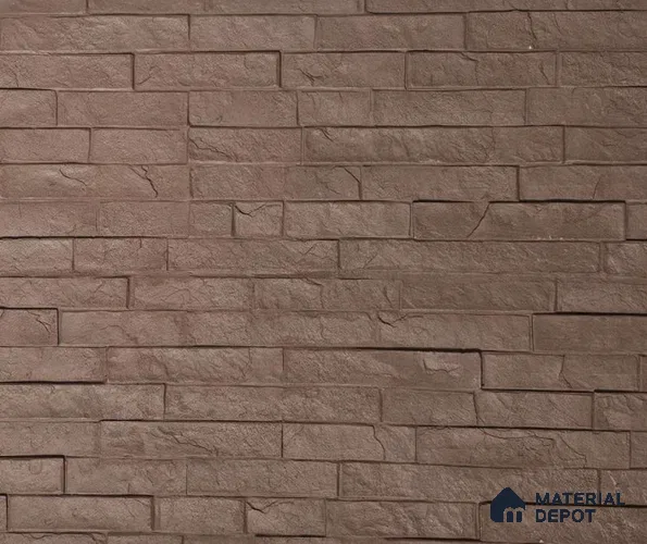 WL 00232 Strip Stone Clay Texture Finish 1200 x 560 mm Soft Stone Wall Cladding - 3 mm | Suitable for Living Room, Elevation & Outdoor Walls