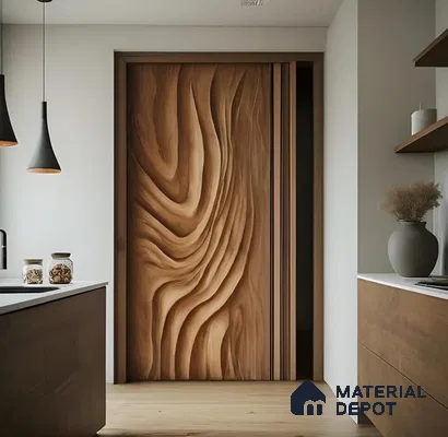 Duco Paintable Grainfall Harmony Design 7 ft x 3 ft CNC Cut HDHMR 3D Door - 25 mm