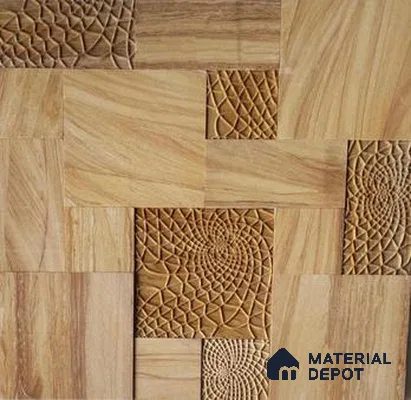 WL 00385 Spyder Natural Stone Wall Cladding | Set Contains Mix Sizes of 300x300 mm, 300x150 mm, 150x150 mm | Coverage Area 8 Sq. Ft. |  Stone is a Natural Product, Please Expect Variation in Shades