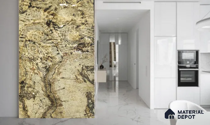 WL 00275 Natural Lucentier Translucent Design 8 ft x 4 ft Stone Veneer - 2 mm | Suitable for Facade, Wardrobe & Bedroom