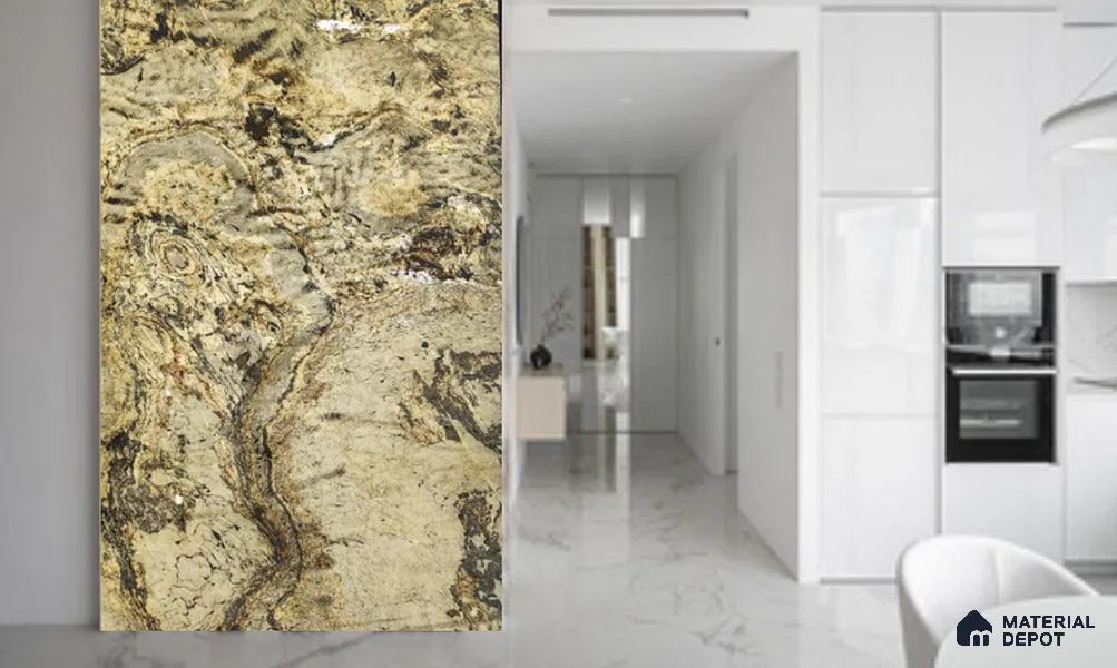 WL 00275 Natural Lucentier Translucent Design 8 ft x 4 ft Stone Veneer - 2 mm | Suitable for Facade, Wardrobe & Bedroom