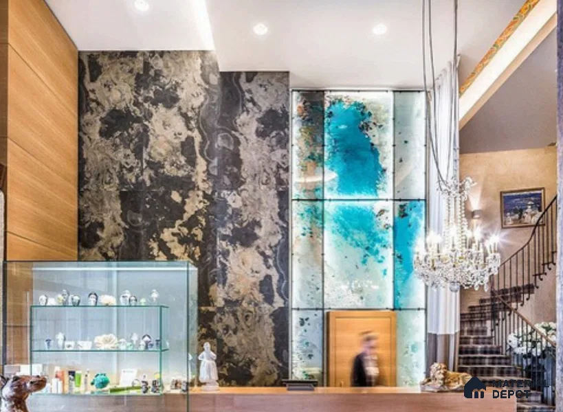 WL 00239 B Natural Stonier Opaque Design 8 ft x 4 ft Stone Veneer - 4 mm | Suitable for Facade, Wardrobe & Bedroom