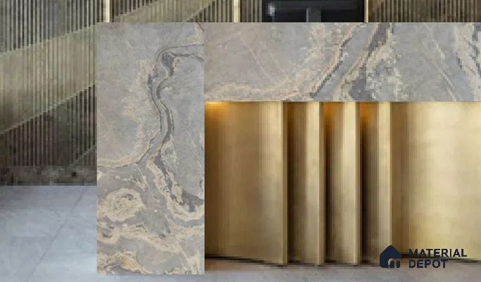 WL 00276 B Natural Lucentier Translucent Design 8 ft x 4 ft Stone Veneer - 4 mm | Suitable for Facade, Wardrobe & Bedroom